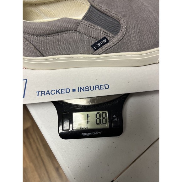 J Crew Mens Explorer Canvas Slip-on Sneaker Sz 8 Gray Coastal Casual Comfortable - Picture 10 of 10